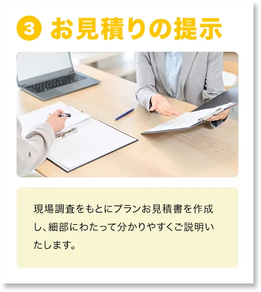 お見積りの提示