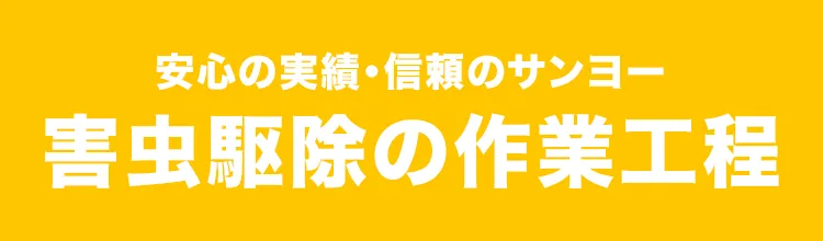 安心の実績・信頼のサンヨー害虫駆除の作業工程